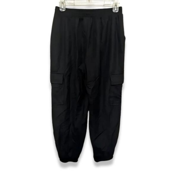 Bobeau Cargo Pants Cropped Pull-On Side Pockets Buttoned Black Women's S NWOT - Picture 5 of 9